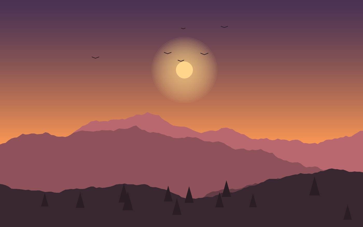 Ilustração de uma paisagem